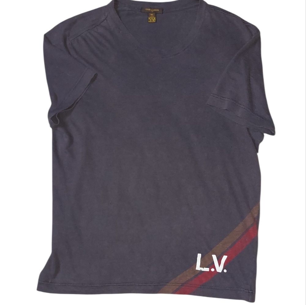 Louis Vuitton | Vtg Marc Jacobs | Linen | Monogram Painted Logo | 2004 Tee - Picture 11 of 15